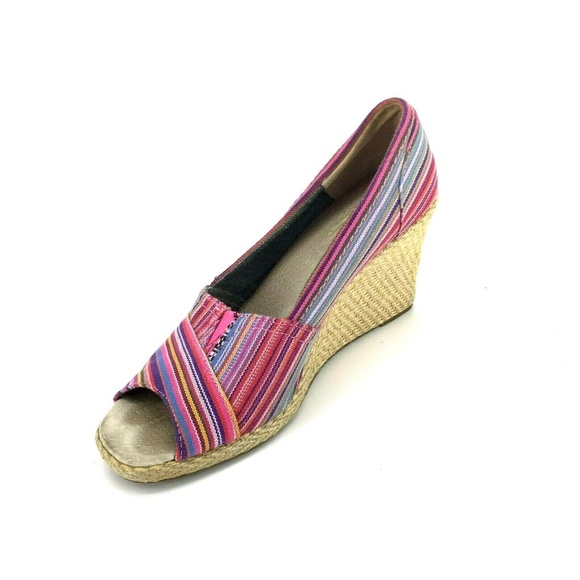 Toms Shoes - Toms Calypso Open Toe Espadrille Pump Sz 7.5 Pink